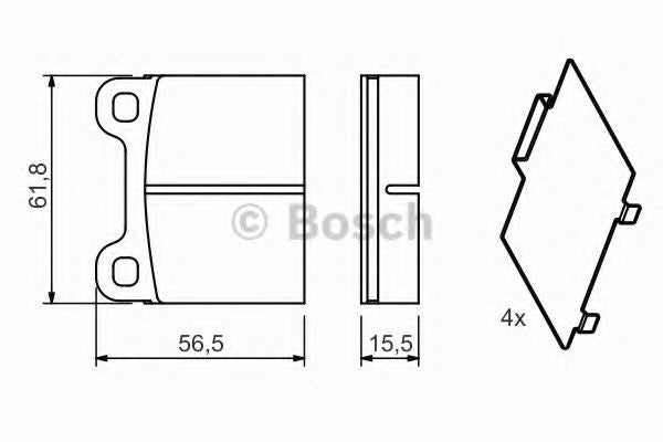 BOSCH 0 986 466 302 Brake pad set