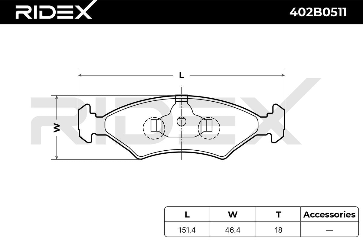 RIDEX 402B0511 Bremsbelagsatz