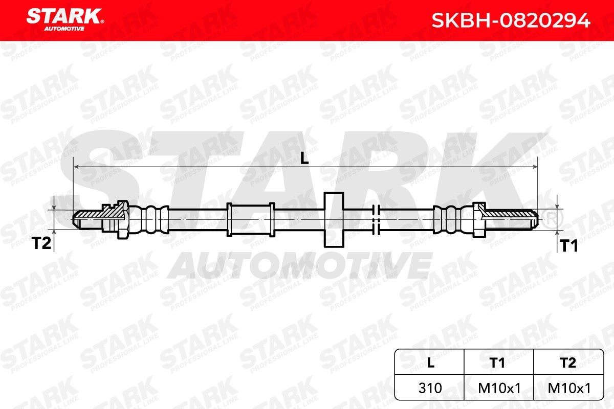 STARK SKBH-0820294 Brake hose for FORD ESCORT, ORION Rear Axle, 253 mm, M10x1