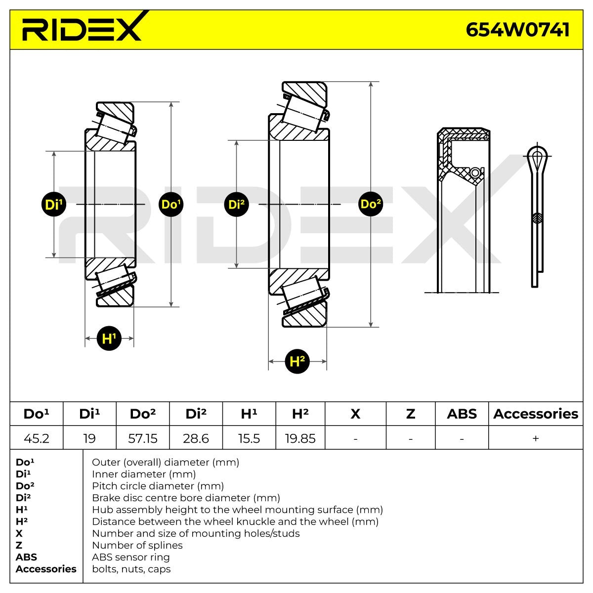 RIDEX 654W0741 Radlagersatz FORD
