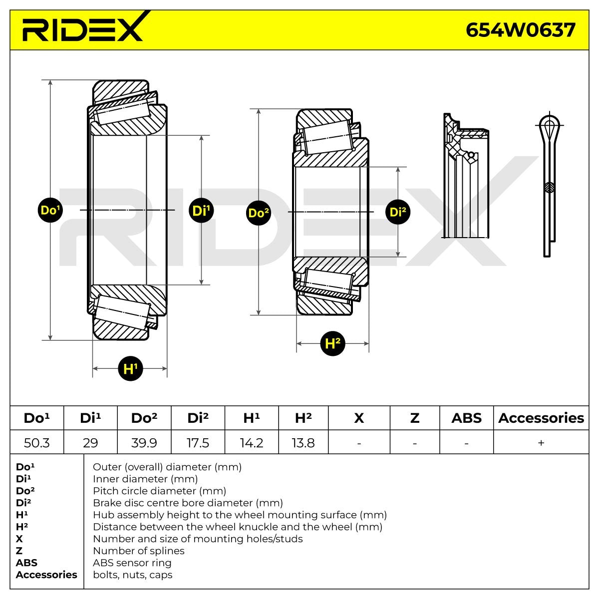 RIDEX 654W0637 Radlagersatz MERCEDES